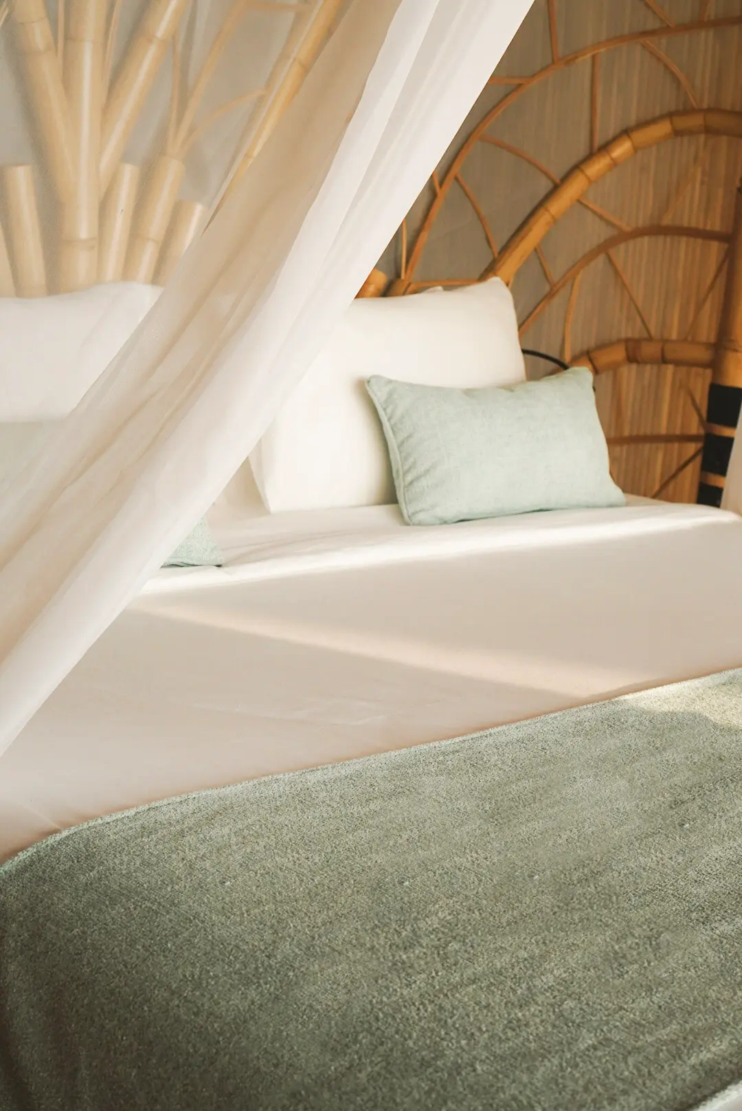 Bamboo architecture detail inside Beach View lodge — Kini Resort Sumbawa